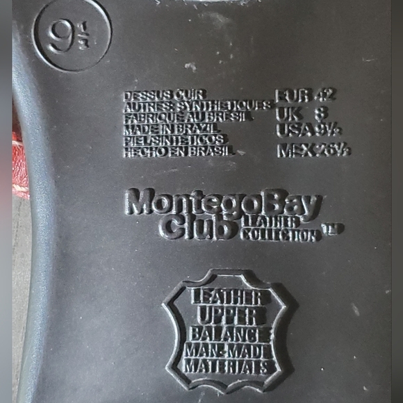 MontegoBay Club Leather Collection Red Sandals 9.5 Pre-owned (WS30) - Picture 11 of 11